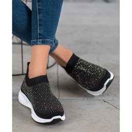 Kayla Sportovní obuv s krystaly černá 2