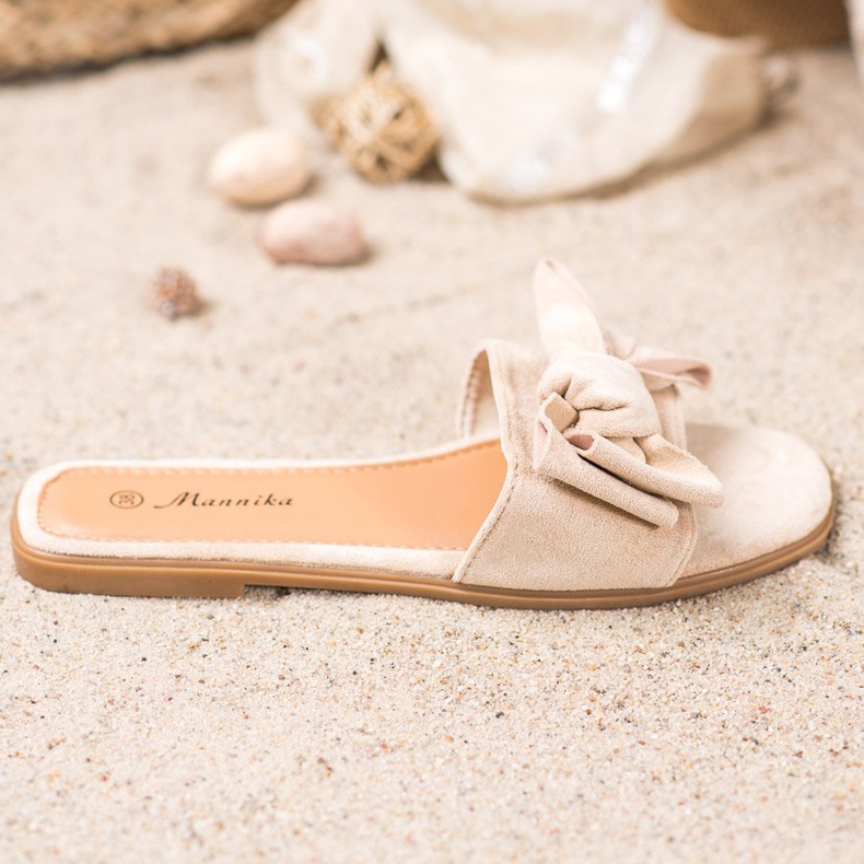 Mannika Pantofle S Mašlí hnědý 1