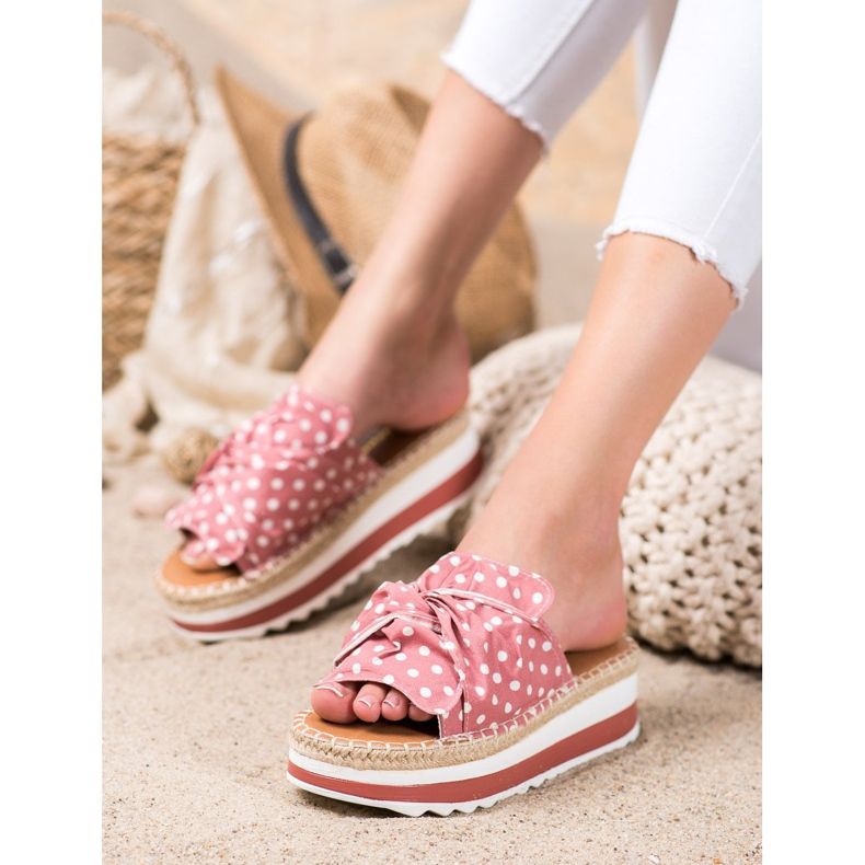 SHELOVET Pantofle Na Vysoké Platformě růžový 2