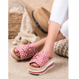 SHELOVET Pantofle Na Vysoké Platformě růžový 1