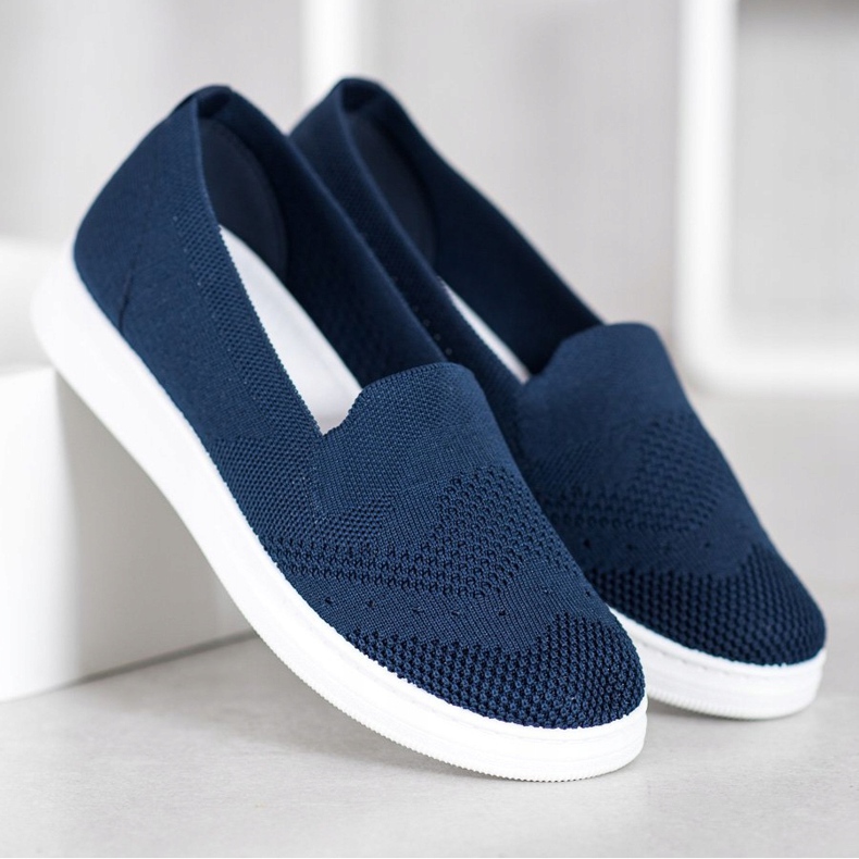 Via Giulia  Slipony na platformě modrý 2