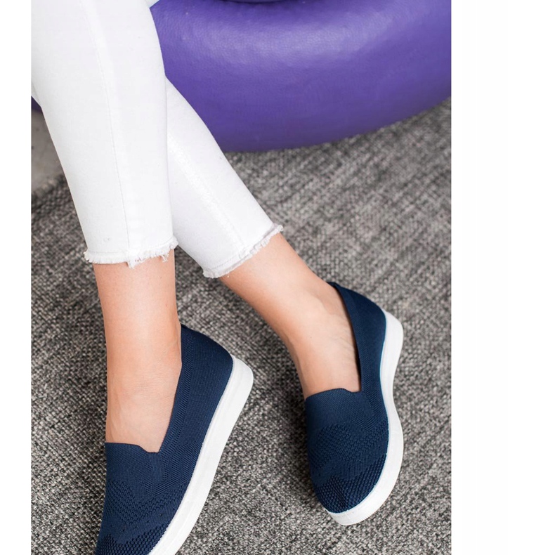 Via Giulia  Slipony na platformě modrý 1