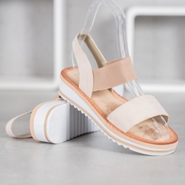 Mannika Semišové sandály na platformě hnědý 1