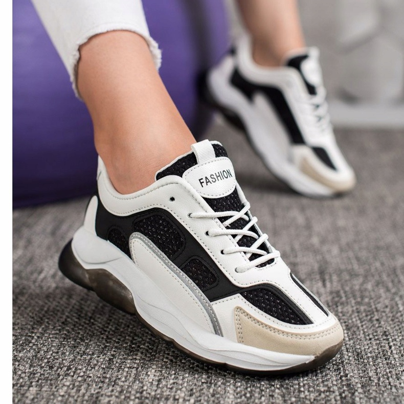 Via Giulia  Tenisky S Třpytivou Módou bílý černá 2