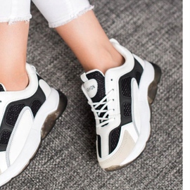 Via Giulia  Tenisky S Třpytivou Módou bílý černá 1