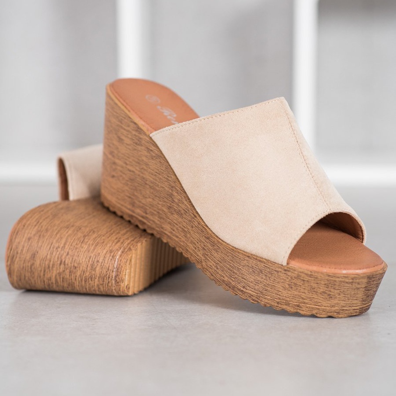 Renda Sandály na vysokém podpatku hnědý 2