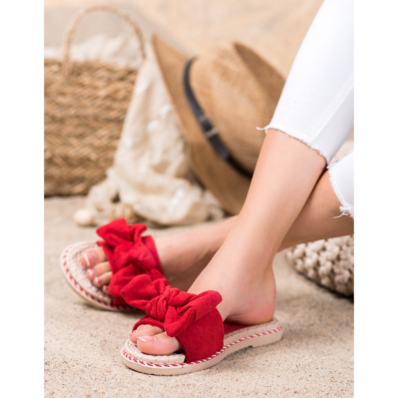 Anesia Paris Stylové semišové pantofle červené 1