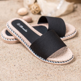 Renda Textilní černé pantofle černá 1