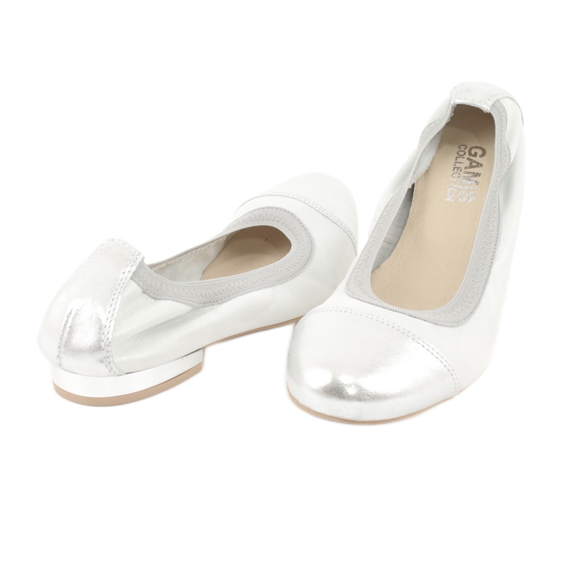 Gamis Pohodlné stříbrné kožené balerínky stříbrný šedá 2 Gamis Pohodlné stříbrné kožené balerínky stříbrný šedá 2