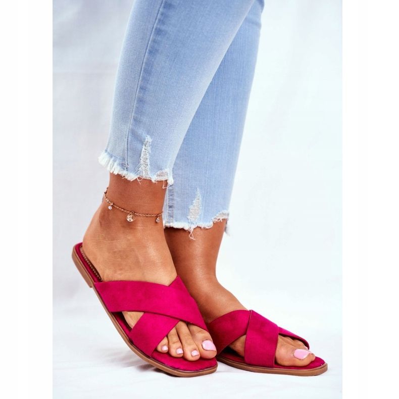 Dámské pantofle Opasky na kříži Fuchsie Filipíny růžový 1