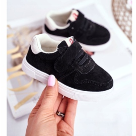 Apawwa Dětské tenisky semišový suchý zip černý Trelmo ['černá'] černá 1