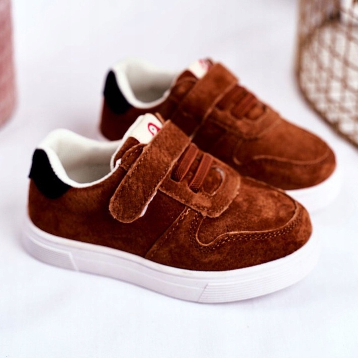 Apawwa Dětské tenisky semiš se suchým zipem Hnědý Trelmo 2