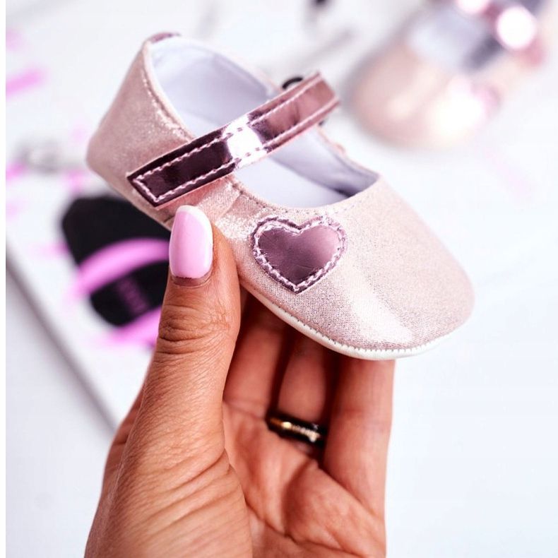 Apawwa Dětské tenisky na suchý zip Křest Růžová Bellawa růžový 2