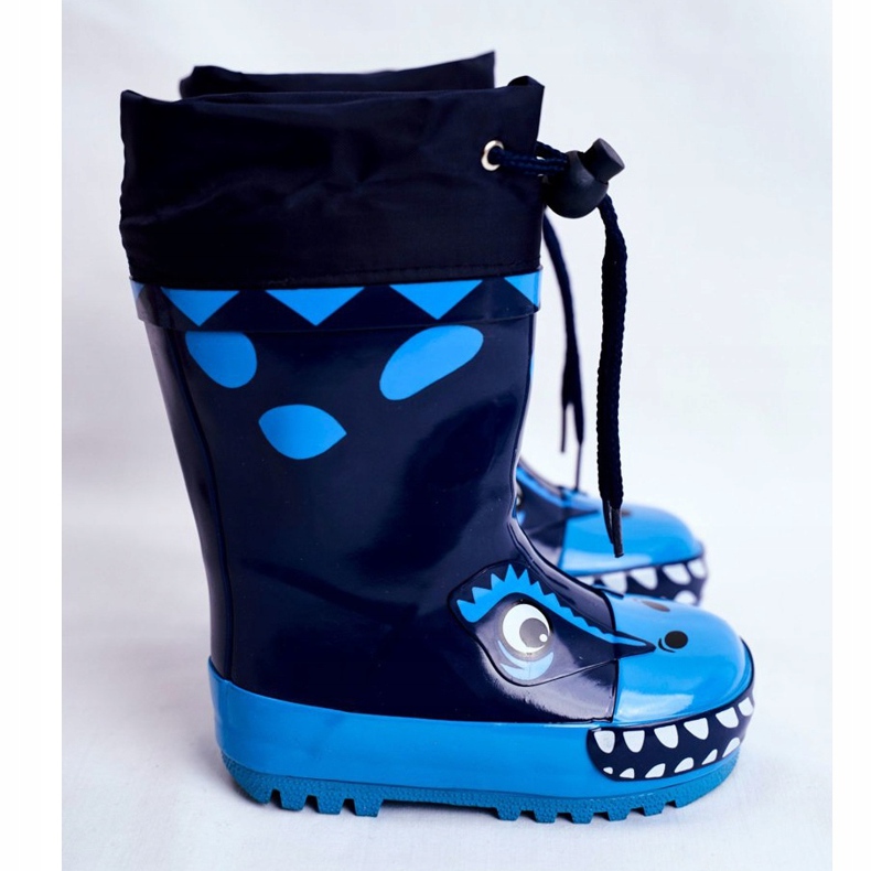 Apawwa Dětské gumové boty do deště Navy Blue Mordeso Shark námořnická modř modrý 2