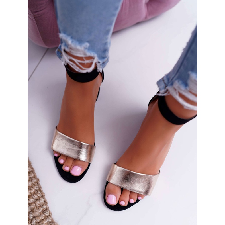 Dámské sandály Maciejka Leather Suede Black 04141-25 / 00-5 černá žlutá 3