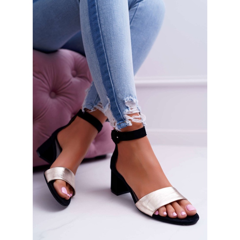 Dámské sandály Maciejka Leather Suede Black 04141-25 / 00-5 černá žlutá 2