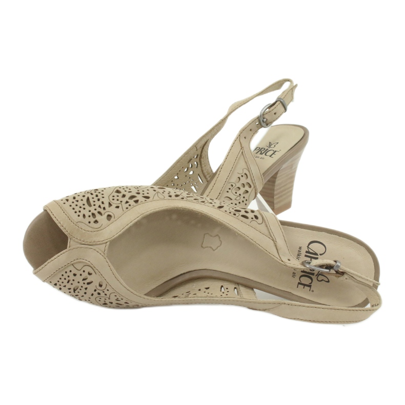 Caprice prolamované kožené sandály 29606 béžový 3 Caprice prolamované kožené sandály 29606 béžový 3