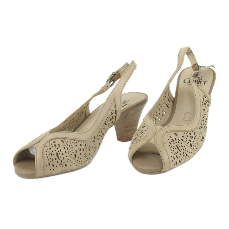 Caprice prolamované kožené sandály 29606 béžový 2 Caprice prolamované kožené sandály 29606 béžový 2