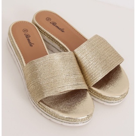 Zlaté dámské zlaté pantofle 222-32 Gold zlatý 1