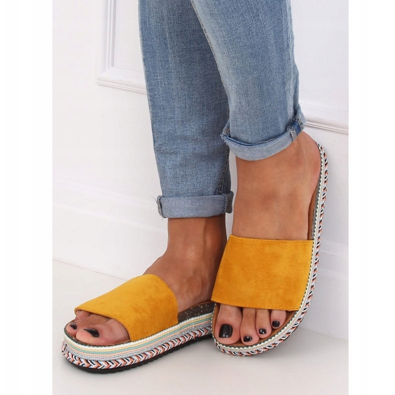 Dámské pantofle na med BQ-50 žluté žlutá 1