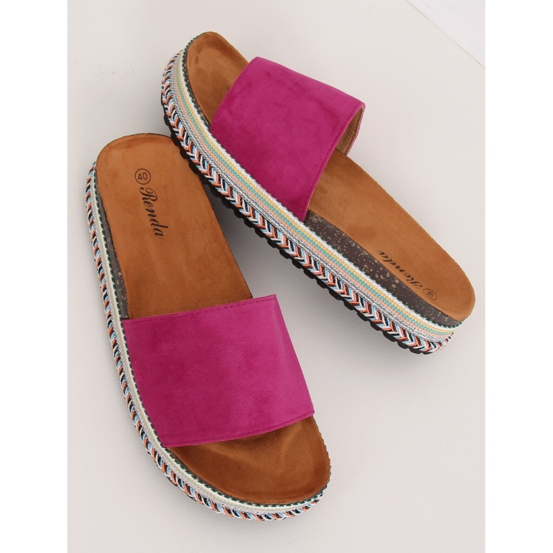 Fialové dámské pantofle BQ-50 Rose Red fialová 1