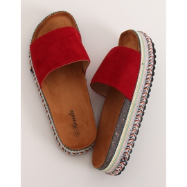 Červené dámské červené pantofle BQ-50 Red 1