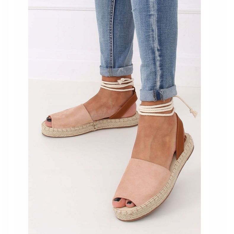 Růžové dámské espadrilky LL908 Nude růžový 1