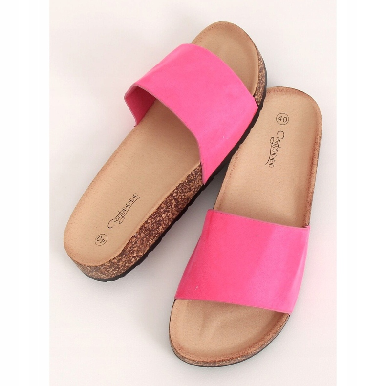 Růžové pantofle z korkové podrážky G-572 Fuscha růžový 1