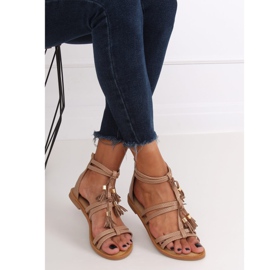 Boho béžové sandály JN806 Khaki béžový 2
