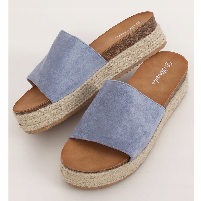 Modré pantofle espadrilky 10-215 Blue modrý 1