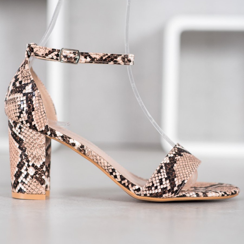 Anesia Paris Sandály na vysokém podpatku hnědý vícebarevný 2
