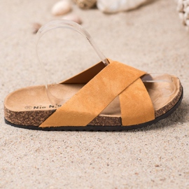 Nio Nio Neformální pantofle na platformě béžový 1