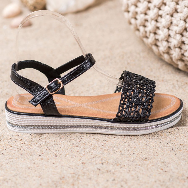 Renda Sandály Na Platformě černý 2