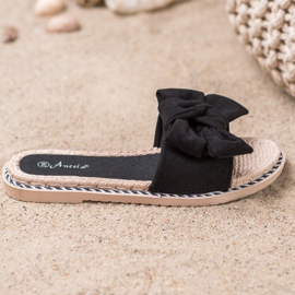 Anesia Paris Stylové semišové pantofle černá 1