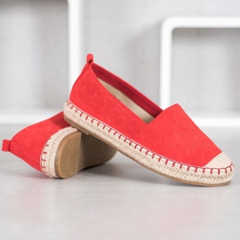 Anesia Paris Pohodlné semišové espadrilky červený 1