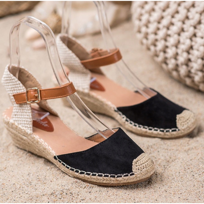 Renda Espadrilky s objevenou patou černá 2