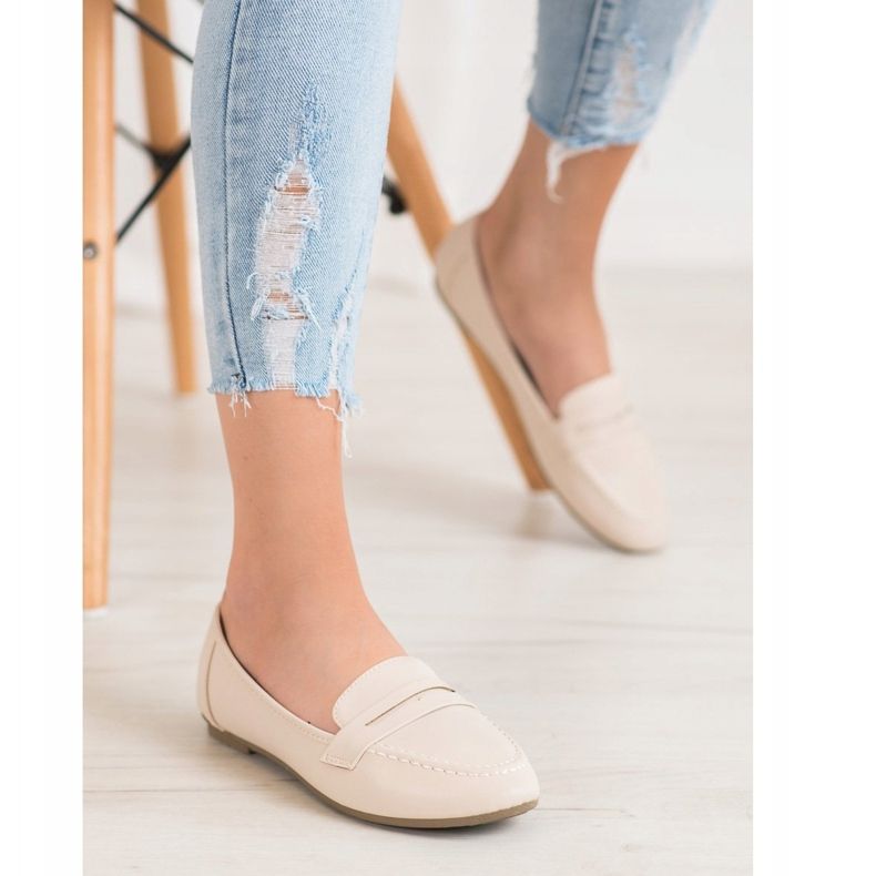Diamantique Béžové mokasíny s eko kůží béžový 1