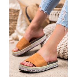 Renda Pantofle Na Platformě hnědý 1