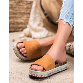 Renda Pantofle Na Platformě hnědý 2