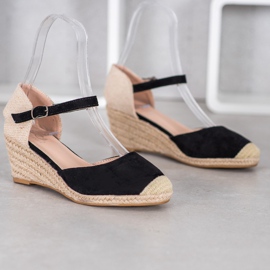 Small Swan Klínové espadrilky černý 2