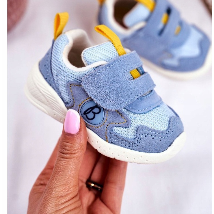 Apawwa Sportovní dětské boty Velcro Suede Blue Malbred modrý 1