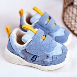 Apawwa Sportovní dětské boty Velcro Suede Blue Malbred modrý 2