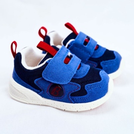 Apawwa Sportovní dětské boty se suchým zipem semišové tmavě modré barvy Malbred námořnická modrá 1