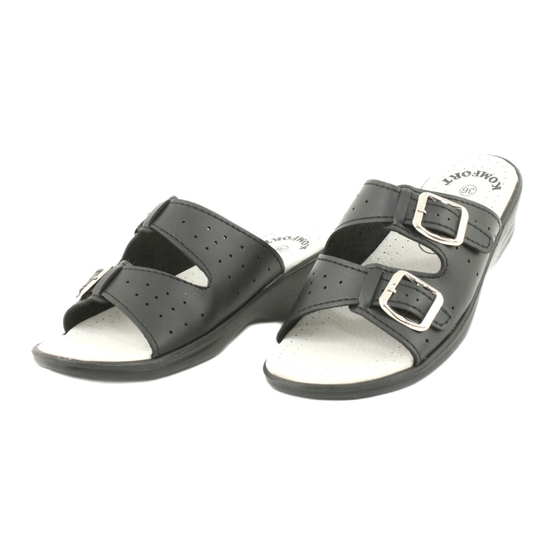 American Club černé pantofle na amerických sponách černá 2