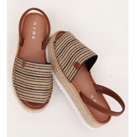 Černé sandály espadrilky WH935 Black béžový hnědý 1