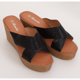 Černá Černá pantofle 10-235 Černá černý 1