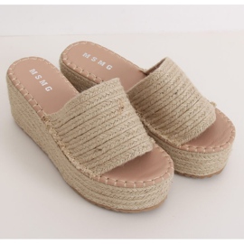 Béžové espadrilky klínové pantofle LL909 Béžové béžový 1 Béžové espadrilky klínové pantofle LL909 Béžové béžový 1