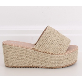 Béžové espadrilky klínové pantofle LL909 Béžové béžový 2 Béžové espadrilky klínové pantofle LL909 Béžové béžový 2