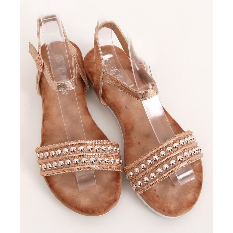 Dámské šampaňské sandály HT-68 Champagne vícebarevný růžový 1