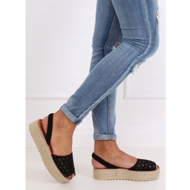 Černé prolamované espadrilky WH931 černá 2